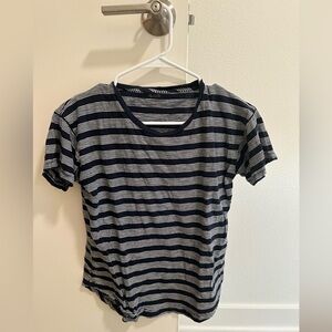 Madewell Navy and White Striped Tee
